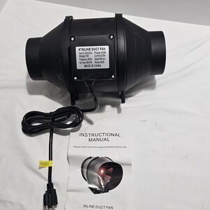 Quiet Inline Air 4" Inline Duct Fan HG6150341 60Hz 120V 60W 4 Inch